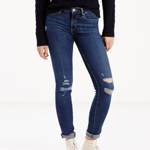 Levi's 711 Skinny Distressed Blue Jeans Size 30